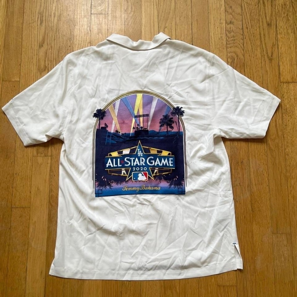Tommy Bahama LA 2020 ASG MLB Silk Shirt Mens Medium NWT 70% Silk